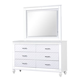 Glory Furniture Livorno White Dresser and Mirror