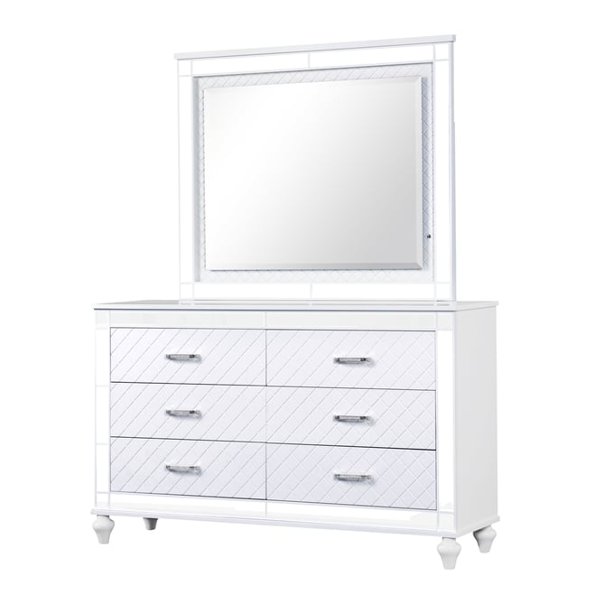 Glory Furniture Livorno White Dresser and Mirror GLRY-G02790-DRMR