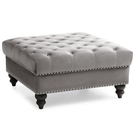 Glory Furniture Nola Dark Gray Velvet Ottoman