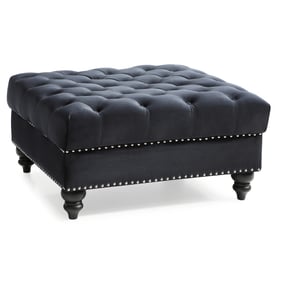 Glory Furniture Nola Black Velvet Ottoman