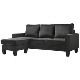 Glory Furniture Jessica Black Velvet Sofa Chaise