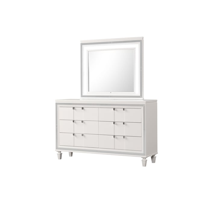 Glory Furniture Genoa White Dresser And Mirror GLRY-G05790-DRMR