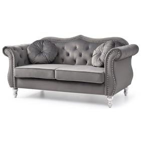 Glory Furniture Hollywood Dark Gray Velvet Fabric Loveseat