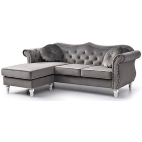 Glory Furniture Hollywood Dark Gray Sofa Chaise