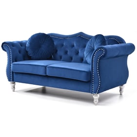 Glory Furniture Hollywood Navy Blue Velvet Fabric Loveseat