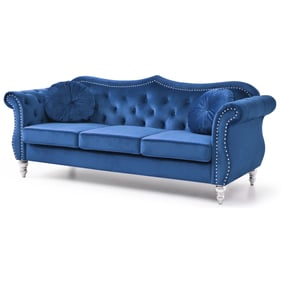 Glory Furniture Hollywood Navy Blue Velvet Fabric Sofa