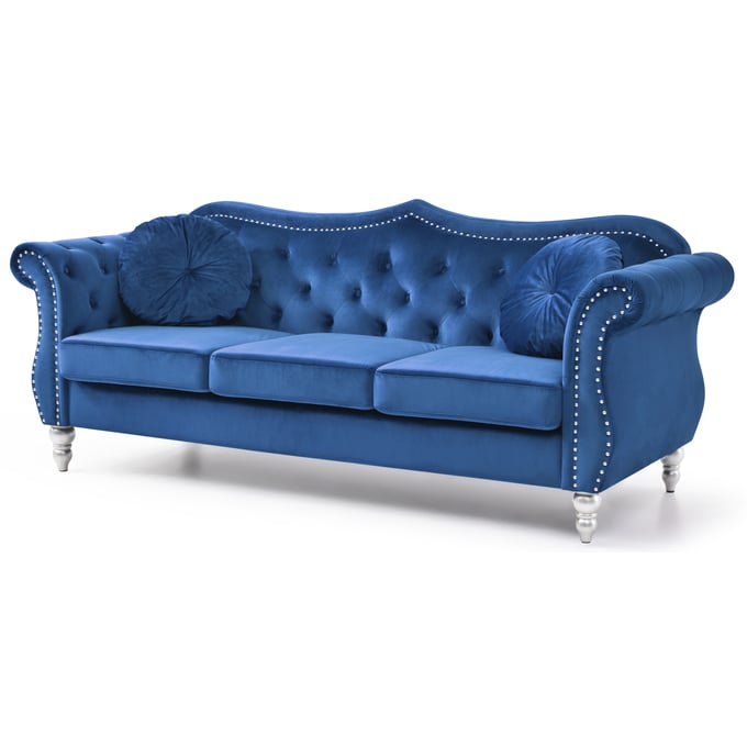 Glory Furniture Hollywood Navy Blue Velvet Fabric Sofa GLRY-G0661A-S