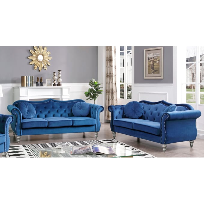 Glory Furniture Hollywood Navy Blue 2pc Living Room Set GLRY-G0660A-LR-S2