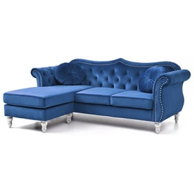 Glory Furniture Hollywood Navy Blue Sofa Chaise