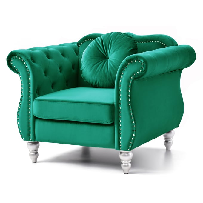 Glory Furniture Hollywood Green Velvet Fabric Chair GLRY-G0662A-C