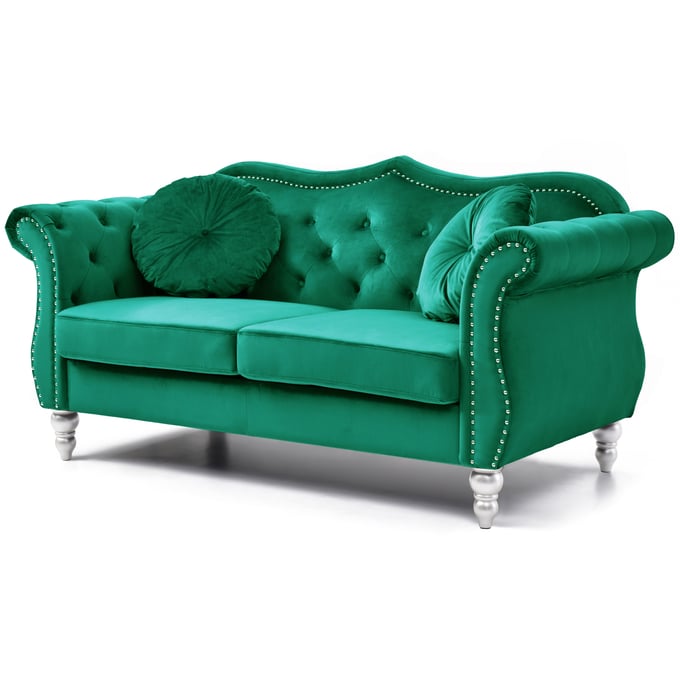 Glory Furniture Hollywood Green Velvet Fabric Loveseat GLRY-G0662A-L