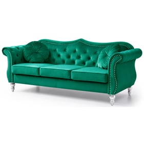 Glory Furniture Hollywood Green Velvet Fabric Sofa