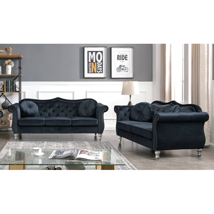 Glory Furniture Hollywood Black 2pc Living Room Set GLRY-G0660A-LR-S4