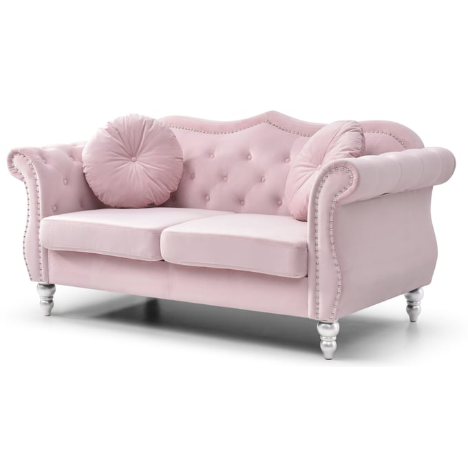 Glory Furniture Hollywood Pink Velvet Fabric Loveseat GLRY-G0664A-L