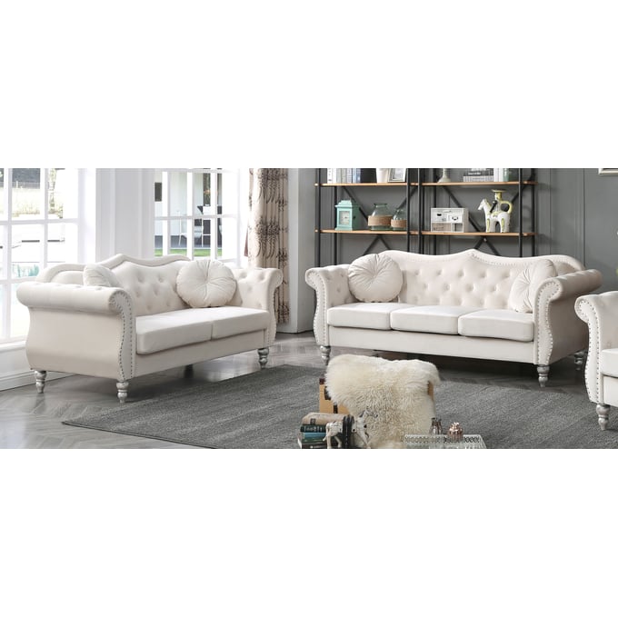 Glory Furniture Hollywood Ivory 2pc Living Room Set GLRY-G0660A-LR-S6