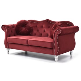 Glory Furniture Hollywood Burgundy Velvet Fabric Loveseat