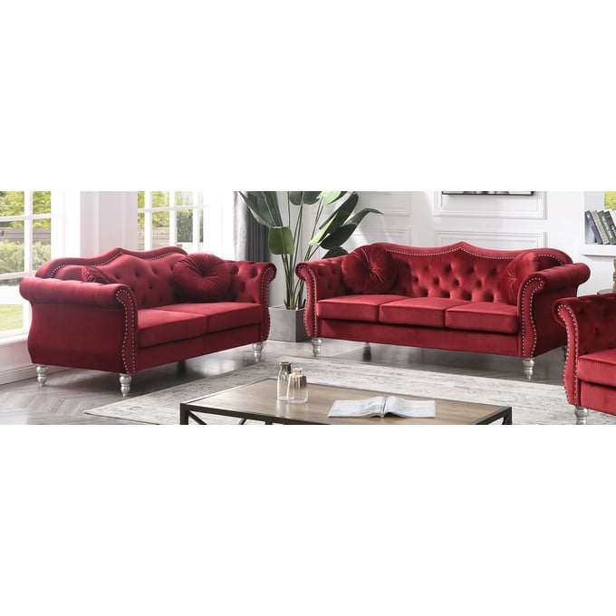 Glory Furniture Hollywood Burgundy 2pc Living Room Set GLRY-G0660A-LR-S7