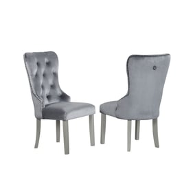 2 Glory Furniture Geneva Gray Silver Champagne Arm Chairs