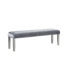 Glory Furniture Geneva Gray Silver Champagne Bench