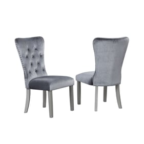 2 Glory Furniture Geneva Gray Silver Champagne Side Chairs