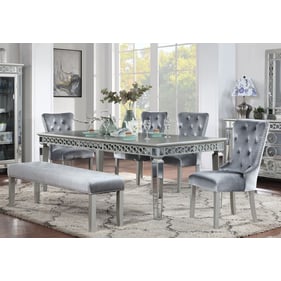 Glory Furniture Geneva Silver Champagne Gray 6pc Dining Room Set