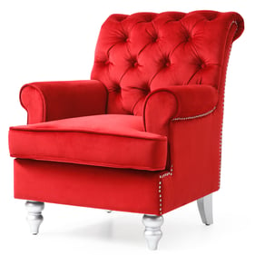 Glory Furniture Anna Red Velvet Accent Chair