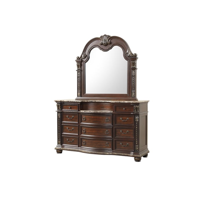 Glory Furniture Lucca Dark Cherry Dresser And Mirror GLRY-G09100-DRMR