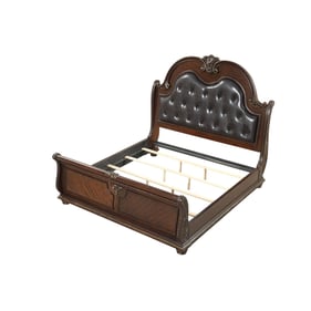 Glory Furniture Lucca Dark Brown Cherry Queen Sleigh Bed