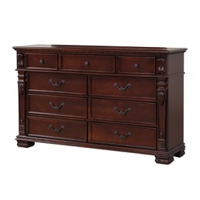 Glory Furniture Lyndon Cherry 9 Drawer Dresser