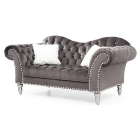 Glory Furniture Wilshire Dark Gray Velvet Loveseat