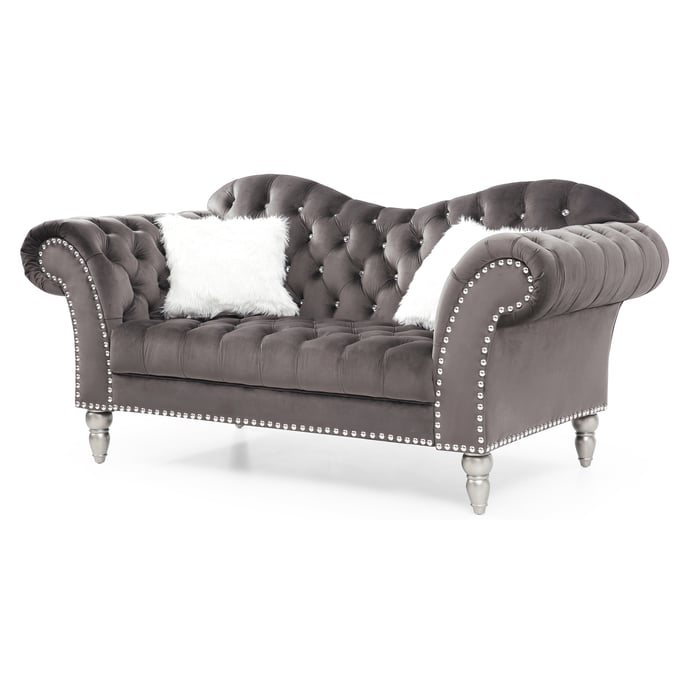 Glory Furniture Wilshire Dark Gray Velvet Loveseat GLRY-G0951A-L