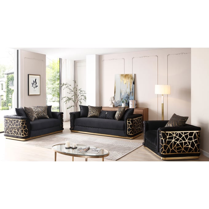 Glory Furniture Talia Black 3pc Living Room Set GLRY-G0993A-LR-S2