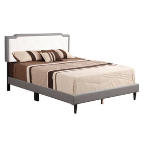 Glory Furniture Deb Light Grey White Queen Bed