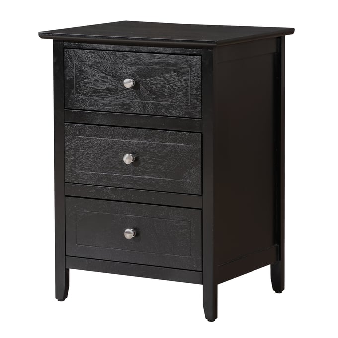 Glory Furniture Daniel Black 3 Drawers Nightstand GLRY-G1313-N-50