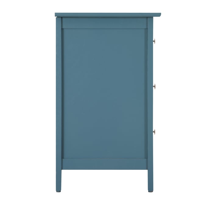 Glory Furniture Hammond 3 Drawer Nightstand in Teal Blue