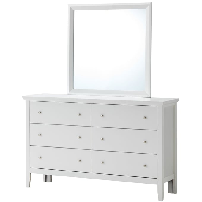 Glory Furniture Primo White Dresser and Mirror GLRY-G1339-DRMR