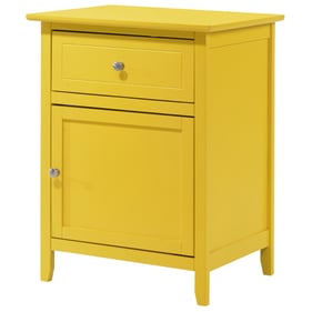 Glory Furniture Izzy Yellow 1 Drawer 1 Door Nightstand