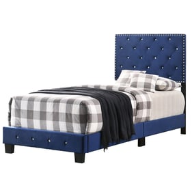 Glory Furniture Suffolk Navy Blue Velvet Twin Bed