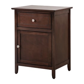 Glory Furniture Izzy Cappuccino 1 Drawer 1 Door Nightstand