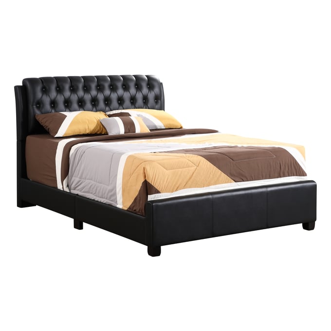 Glory Furniture Marilla Black Faux Leather Queen Bed GLRY-G1500C-QB-UP