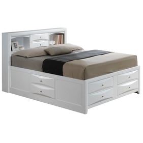 Glory Furniture Marilla White Queen Bookcase Storage Bed