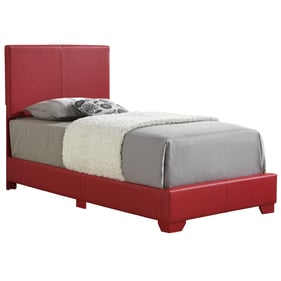 Glory Furniture Aaron Dark Red Faux Leather Twin Bed