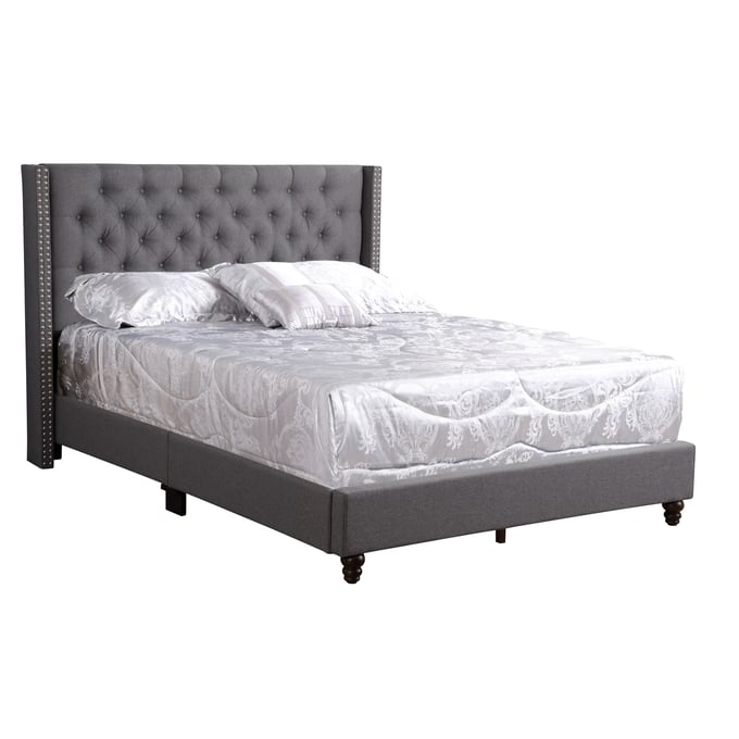 Glory Furniture Julie Gray Fabric Queen Upholstered Bed GLRY-G1904-QB-UP