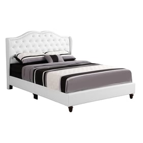 Glory Furniture Joy White Queen Upholstered Bed