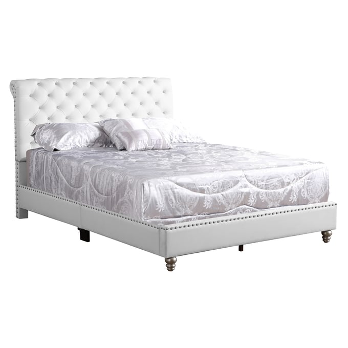 Glory Furniture Maxx White Queen Upholstered Bed GLRY-G1938-QB-UP