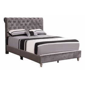 Glory Furniture Maxx Gray Full Tufted Upholstered Bed