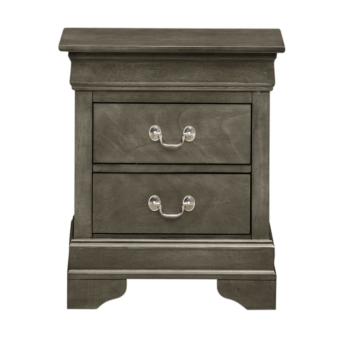 Glory Furniture Louis Phillipe 2 Drawer Nightstand in Teal