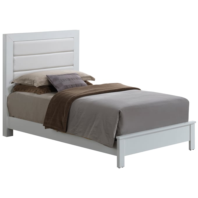 Glory Furniture Burlington White Faux Leather Twin Bed GLRY-G2490A-TB