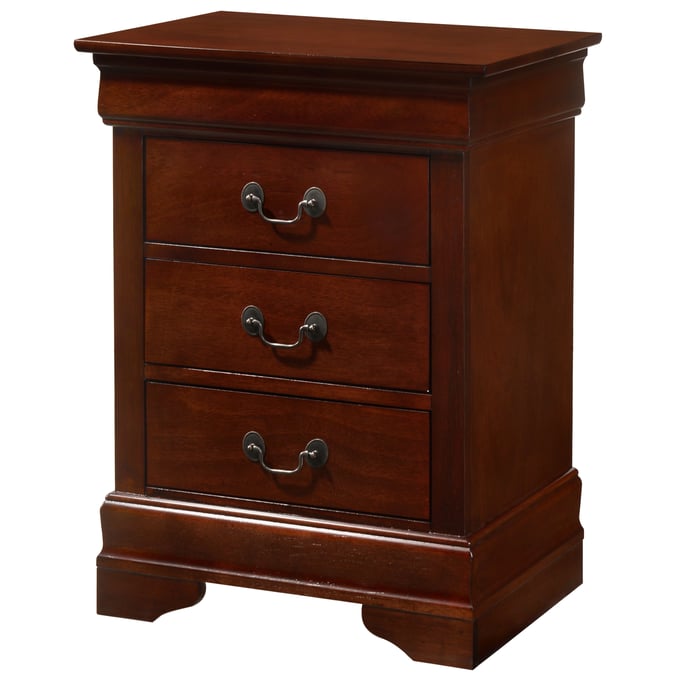 Glory Furniture Louis Phillipe Cherry 3 Drawers Nightstand GLRY-G3100-3N