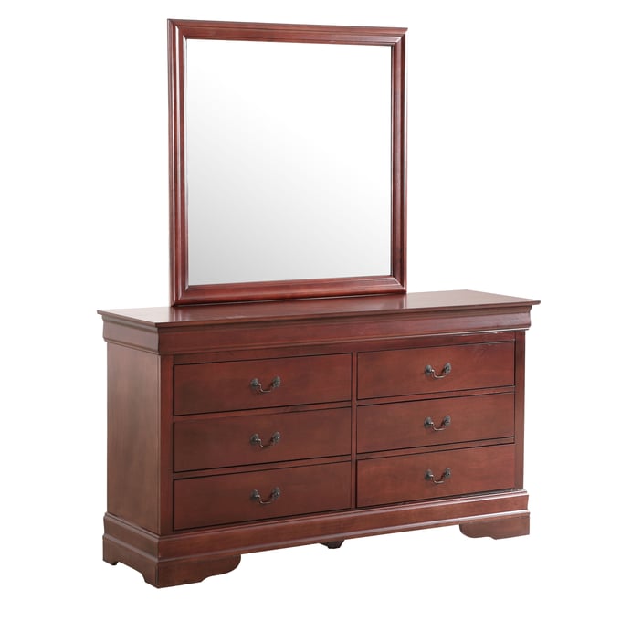 Glory Furniture Louis Phillipe G3100-3N 3 Drawer Nightstand , Cherry